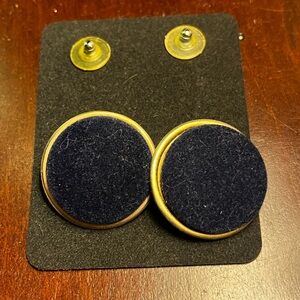 Gold and Black Round Earrings